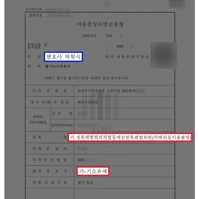 카메라등이용촬영 혐의 공공기관 종사자, 변호 조력으로 기소유예 처분