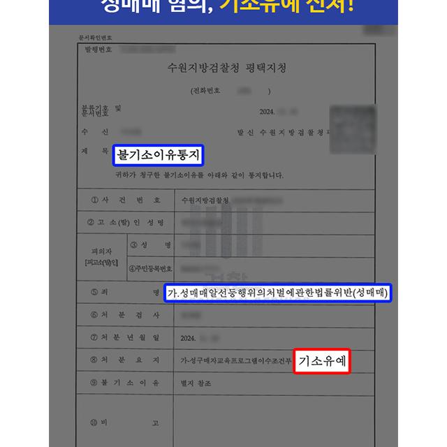 SNS를 통해 성매매 한 의뢰인 대리하여 기소유예 선처 이끌어내